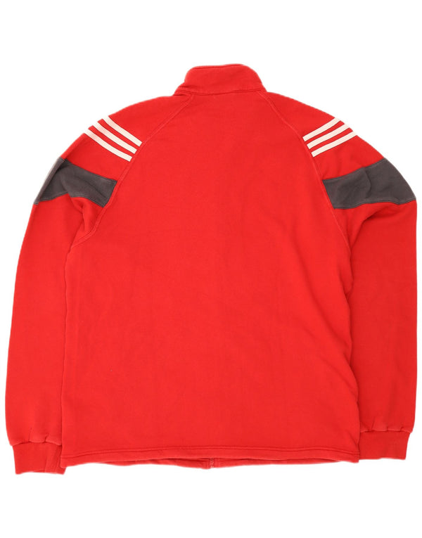 Adidas Træningsdragt til mænd Topjakke UK 48/50 XL Rød Colourblock Bomuld