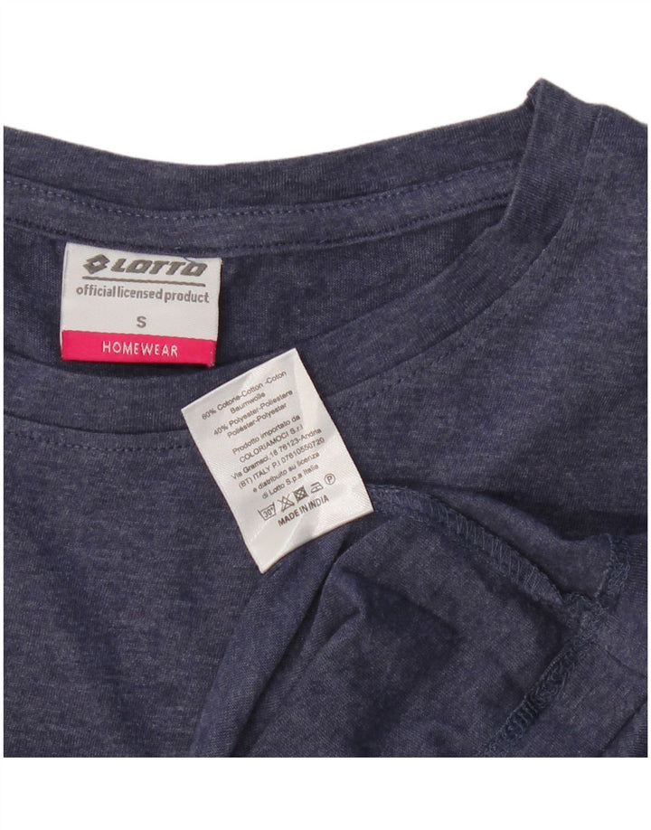 Lotto Dame T-Shirt Top UK 10 Small Navy Blue Bomuld