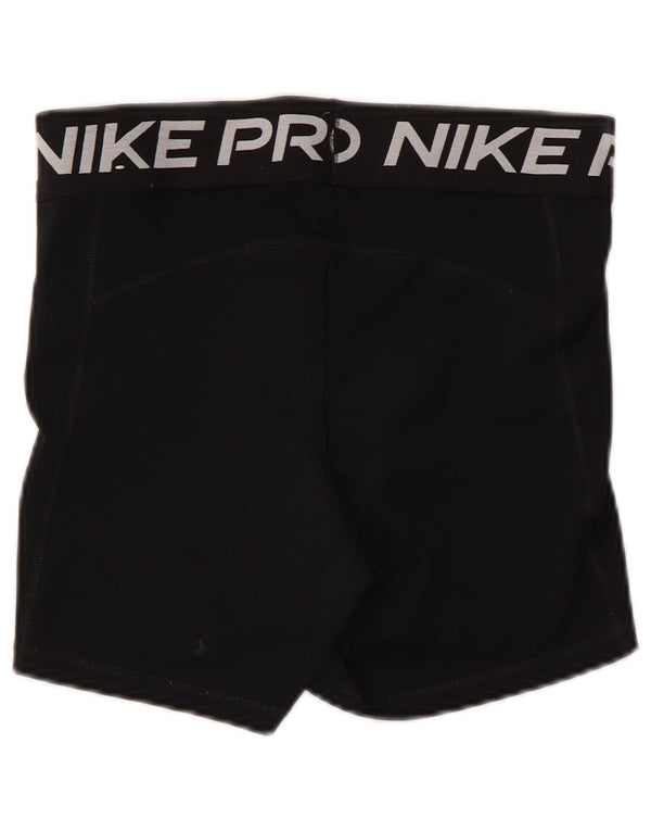 Nike Dame Dri Fit grafiske sportsshorts UK 12 Medium Sort Polyester