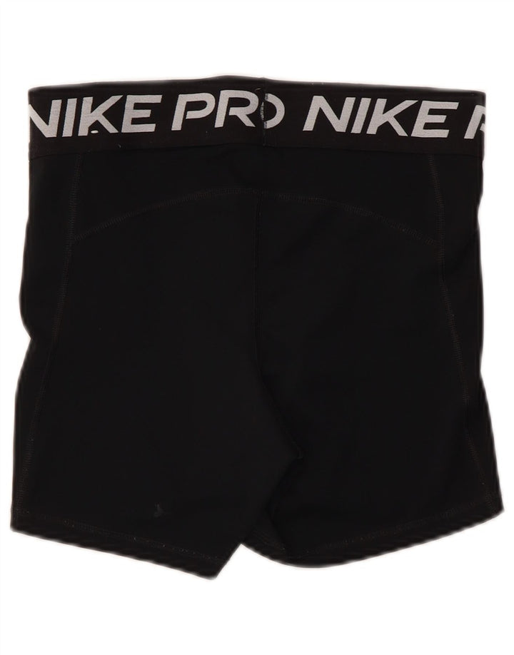 Nike Dame Dri Fit grafiske sportsshorts UK 12 Medium Sort Polyester