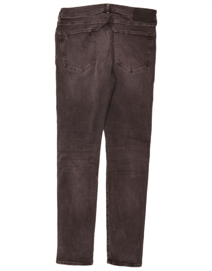 True Religion Herre Distressed Slim Jeans W36 L34 Grå Bomuld