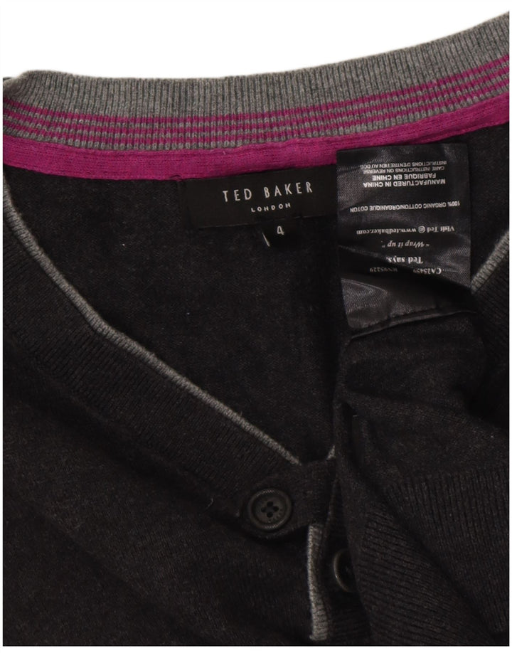 TED BAKER Herre V-hals sweater str. 4 Large Grå Bomuld