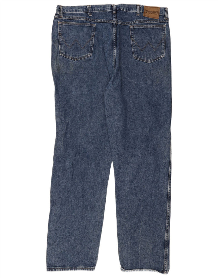 Wrangler Straight Jeans til mænd W42 W34 Blå Bomuld