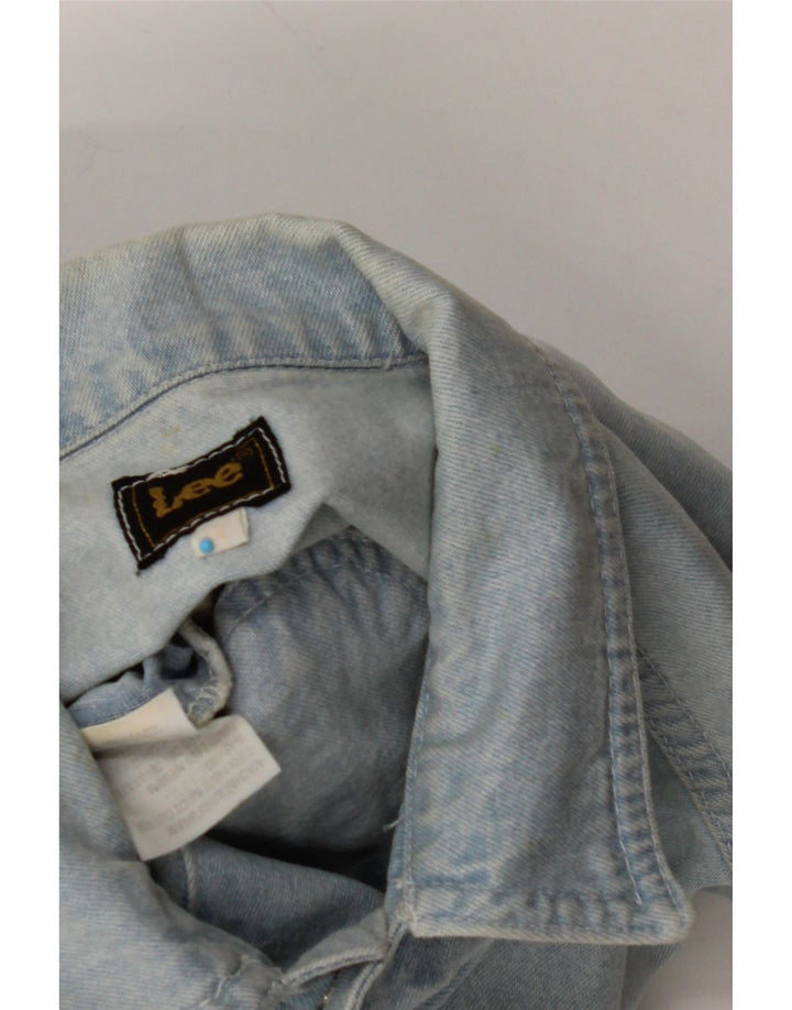 LEE Dame Denim Gilet UK 14 Stor Blå Bomuld