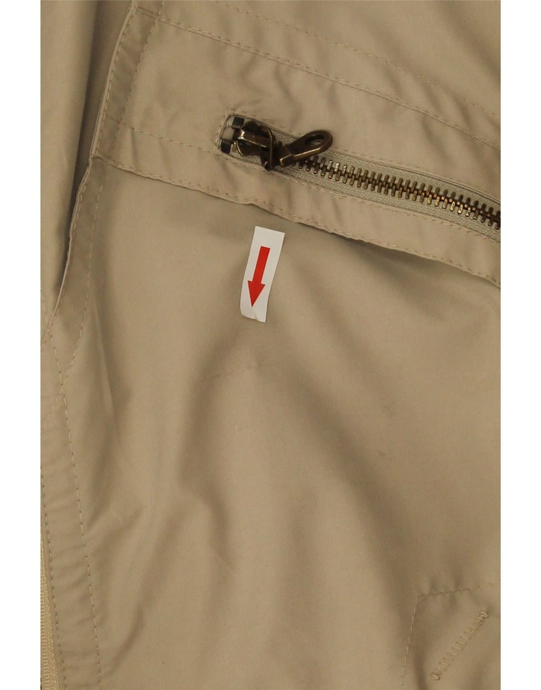 Vintage regnjakke til kvinder UK 18 XL Beige Colourblock Polyester