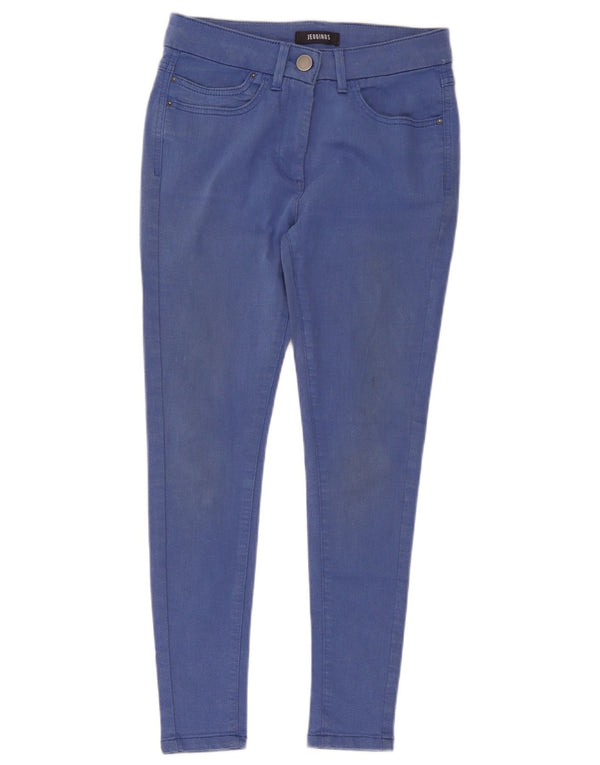Marks & Spencer Dame Skinny Cropped Trousers UK 10 Small W28 L25 Blue