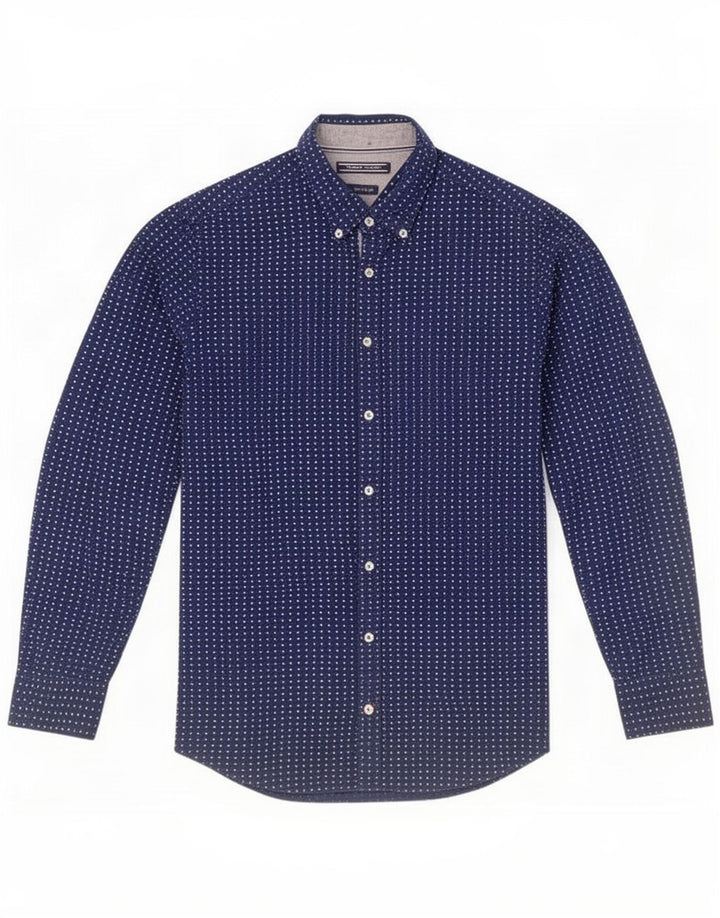 Tommy Hilfiger Herreskjorte Medium Marineblå Geometrisk Bomuld