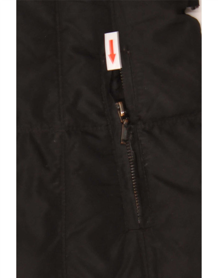 Zara Womens Polstret Frakke UK 10 Small Black Polyester