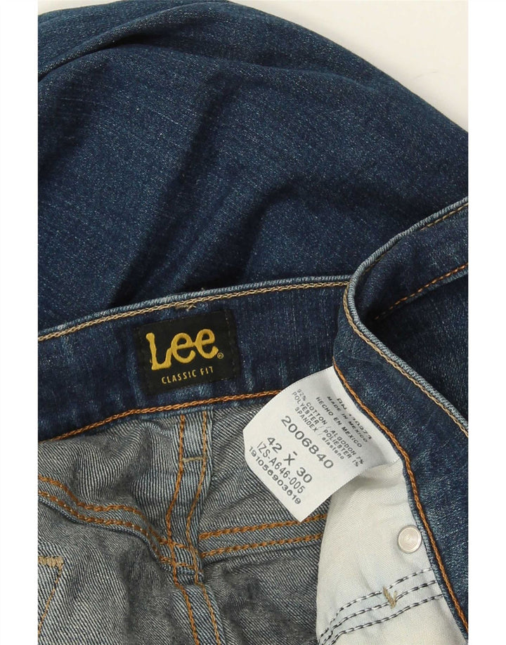 Lee Herre Classic Fit Straight Jeans W42 L30 Blå Bomuld