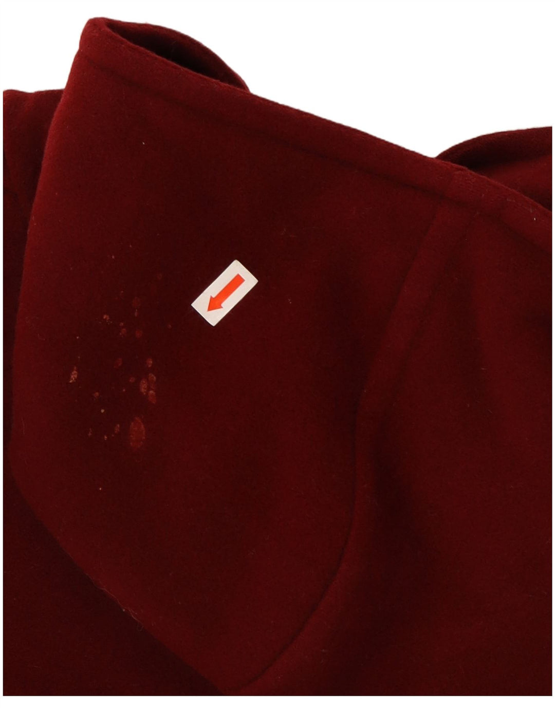 Vintage Dame Hooded Duffel Coat IT 52 2XL Rød Uld