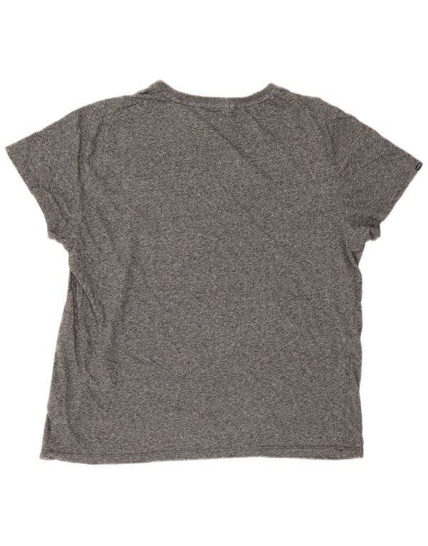 Superdry T-shirt top til kvinder UK 20 2XL Grå Flecked Bomuld