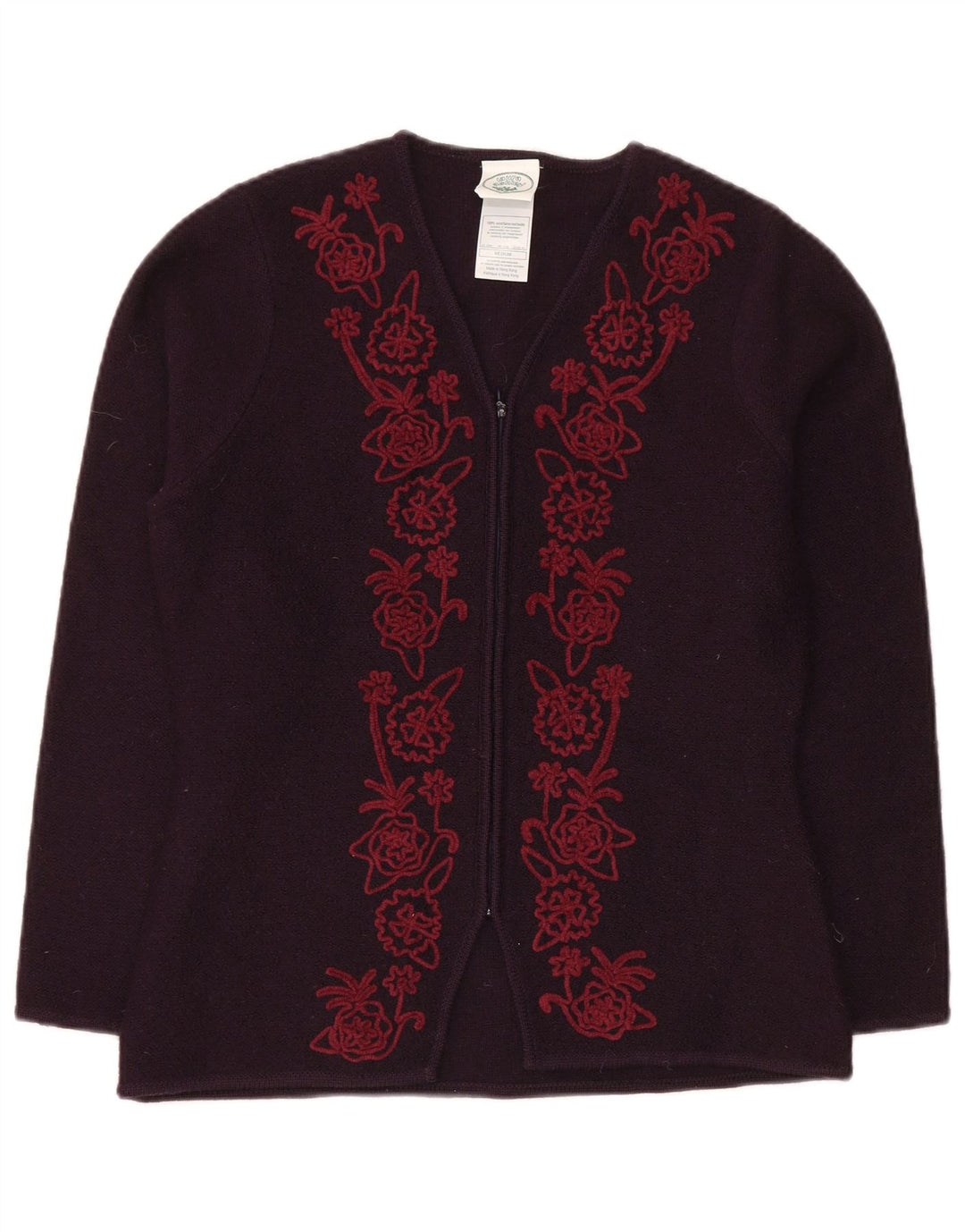 Laura Ashley Dame Cardigan Sweater UK 12 Medium Lilla Blomsteruld