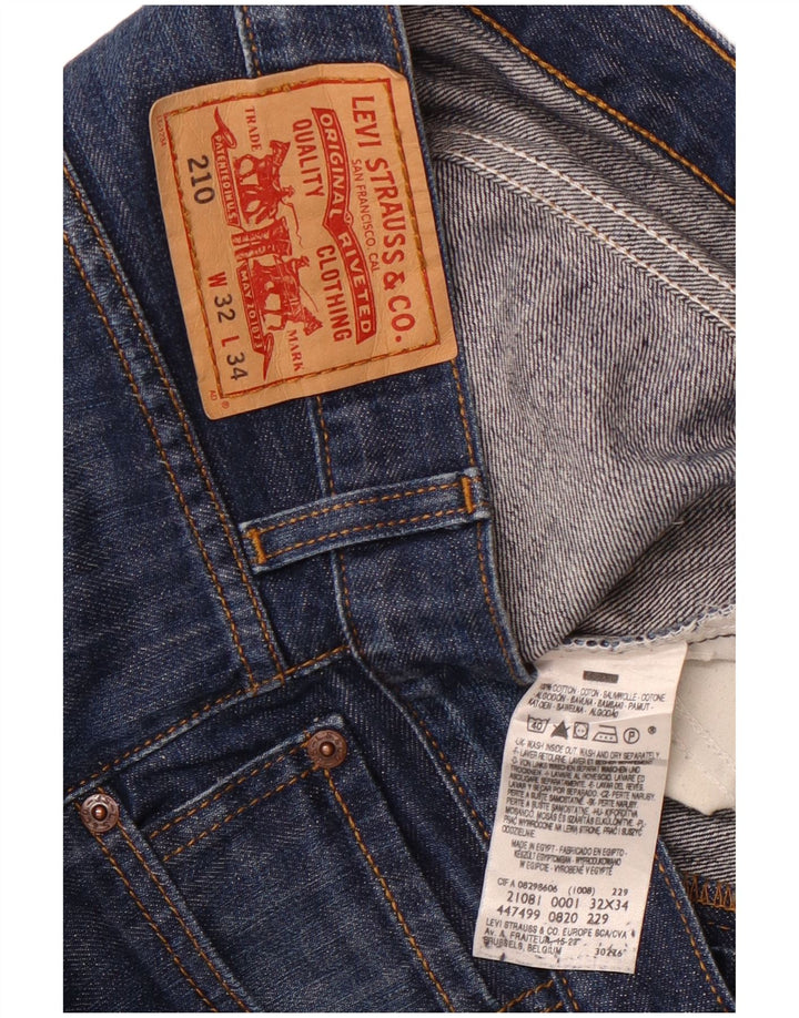 LEVI'S Herre 210 Straight Jeans W32 L34 Marineblå Bomuld