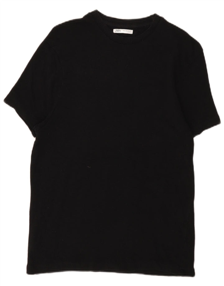 Zara Dame T-Shirt Top UK 10 Lille Sort