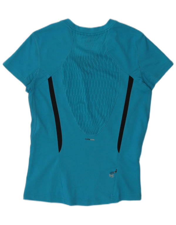 Adidas Womens Climacool T-Shirt Top UK 16 Large  Blue Colourblock