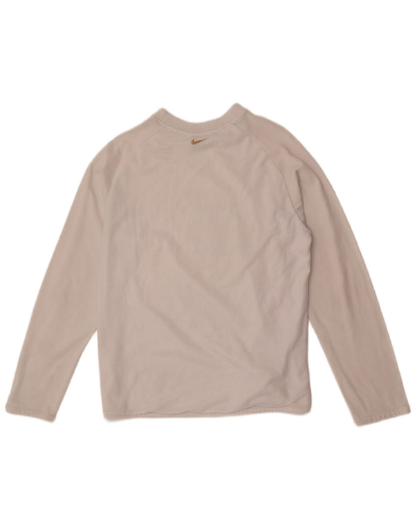 Nike Herre grafisk top langærmet UK 45/47 XL hvid bomuld