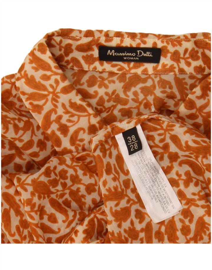 Massimo Dutti Dame 3/4-ærmet skjortebluse EU 38 Small Beige Floral