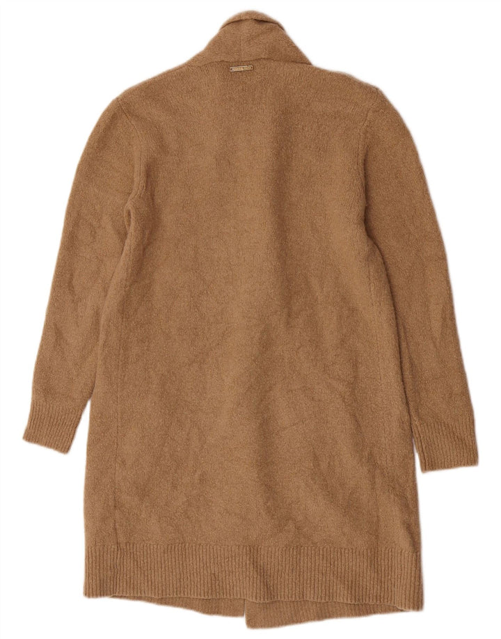 Michael Kors Dame Longline Open Cardigan Sweater UK 10 Small Beige