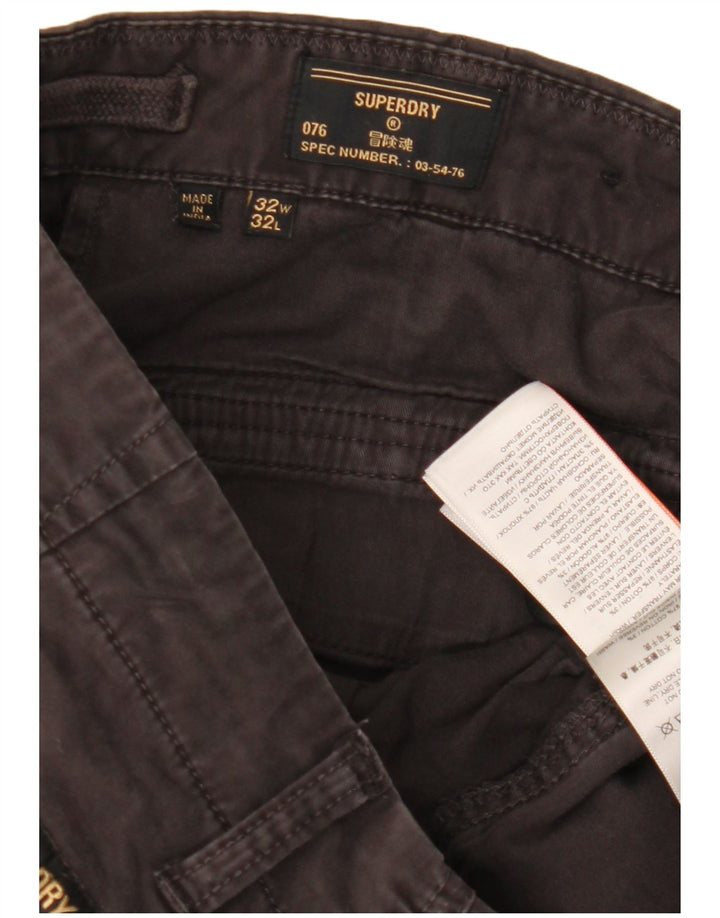 Superdry Straight Cargo-bukser til mænd W32 L29 sort bomuld