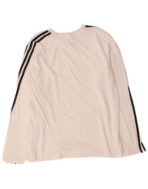 Adidas Dame Top Langærmet UK 16/18 Stor hvid Bomuld