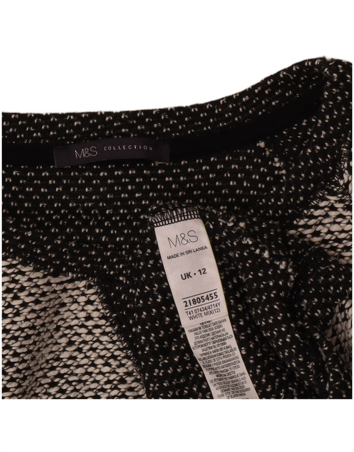 Marks & Spencer Dame Boat Neck Jumper Sweater UK 12 Medium White Flecked