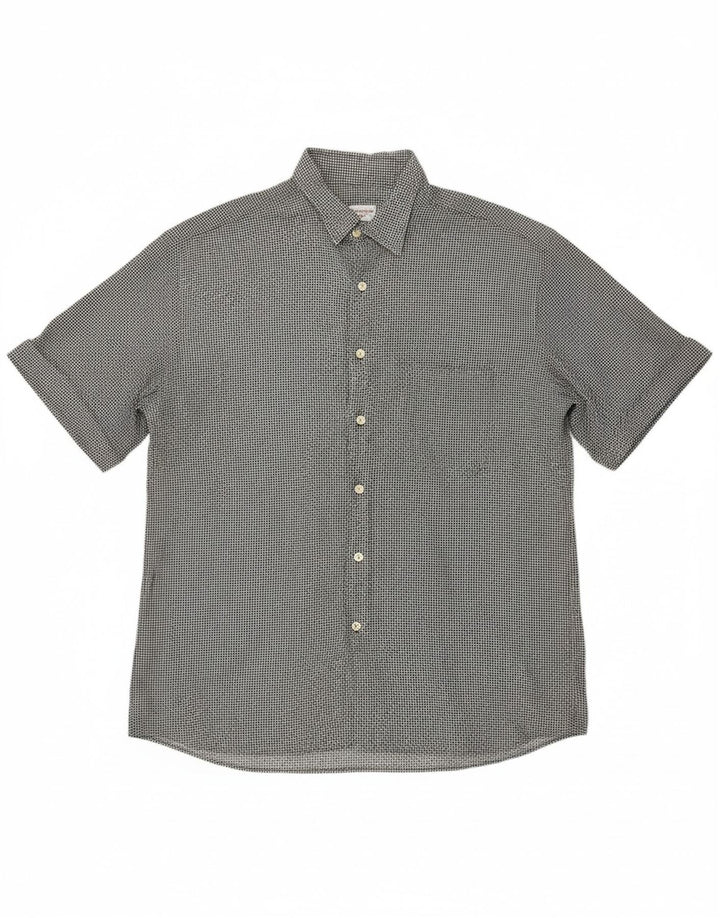 CASSERA Mens Weekend Shirt Size 40 15 3/4 Medium Black Geometric