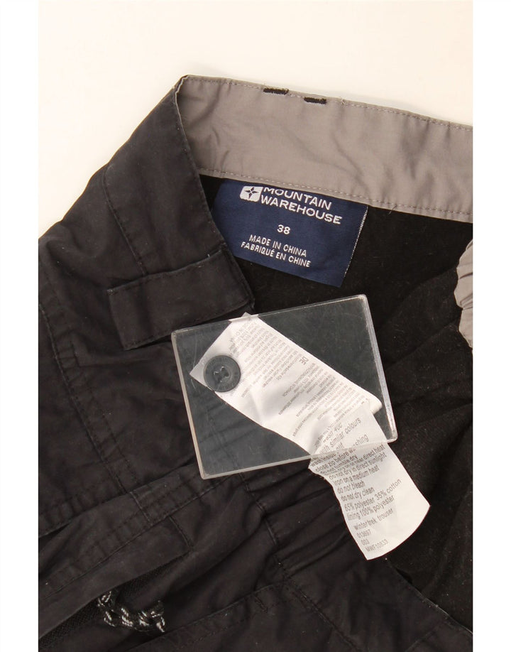 MOUNTAIN WAREHOUSE Herre Straight Cargo Bukser W38 L32 Sort Polyester