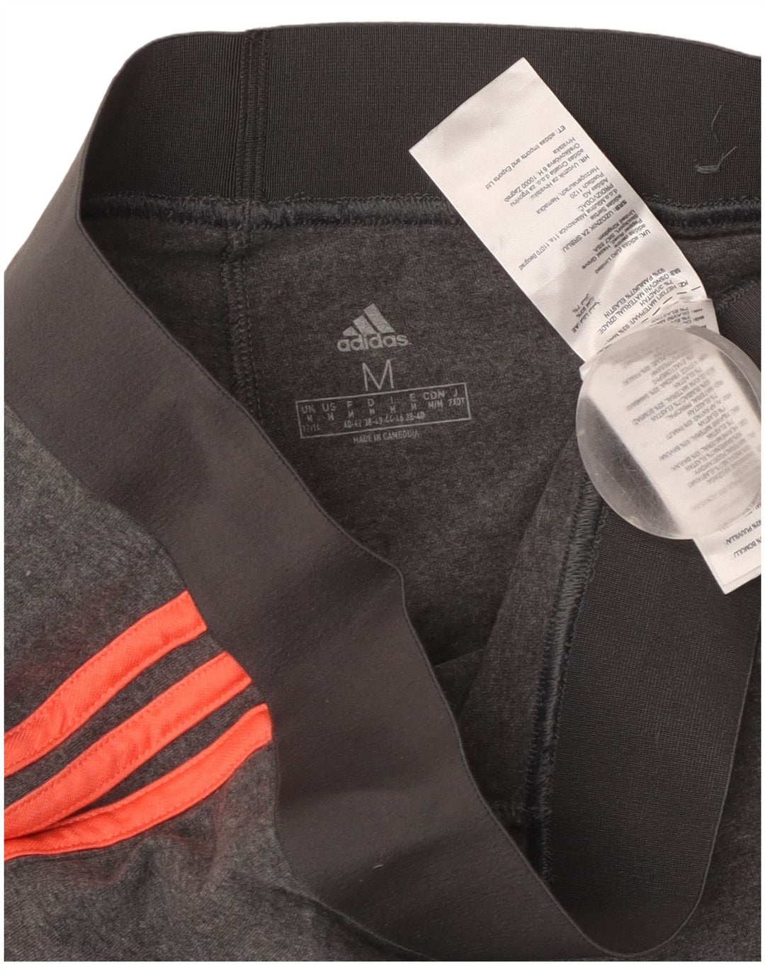 ADIDAS Dame Leggings UK 12/14 Medium Grey Bomuld