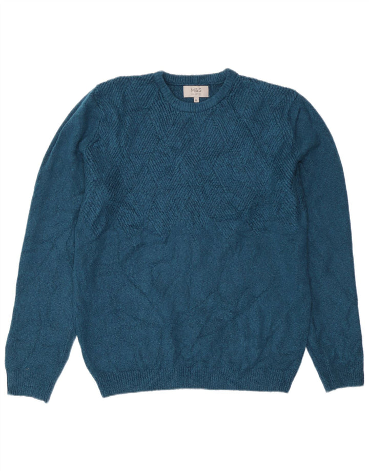 Marks & Spencer Herre sweater med rund hals, mellemgrøn akryl