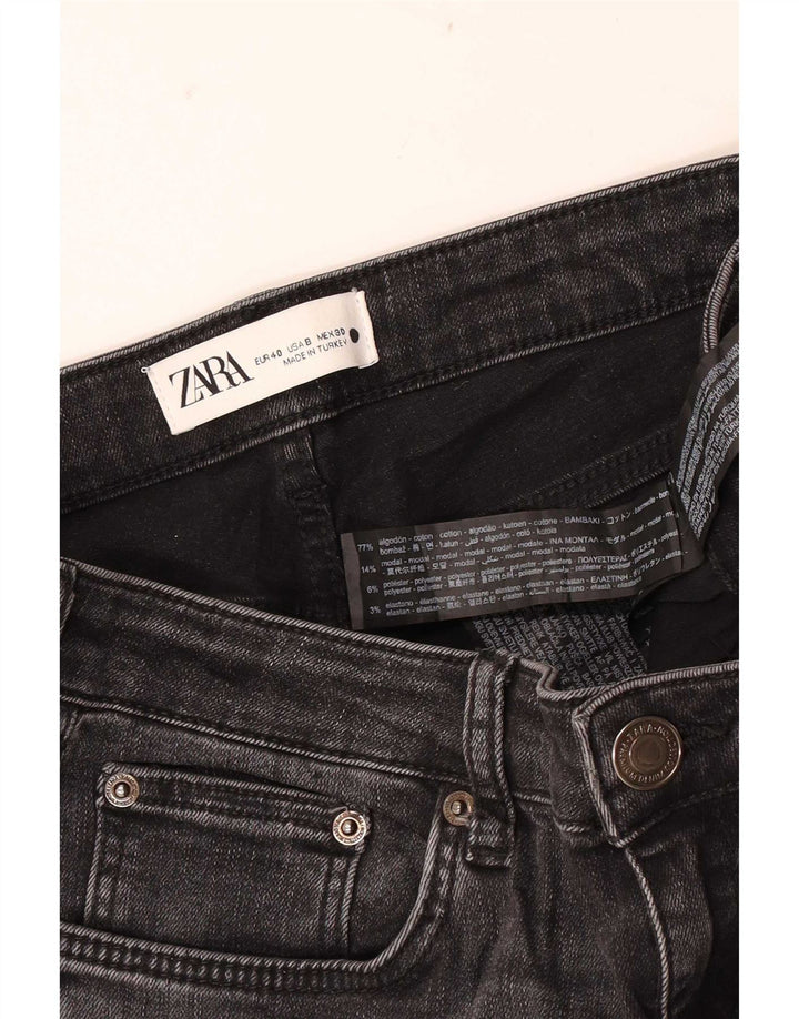 Zara Dame Slim Jeans EU 40 Medium W30 L28 Sort Bomuld