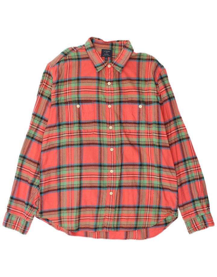 J. Crew Flannelskjorte til mænd XL Pink ternet bomuld