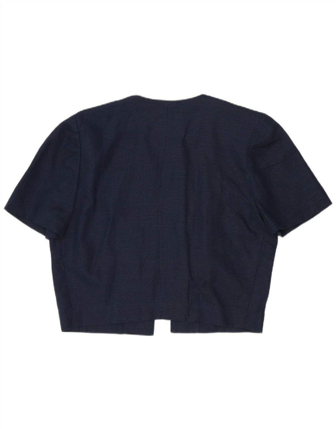 Luisa Spagnoli Dame Kortærmet Bolero Top UK 12 Medium Navy Blue Bomuld