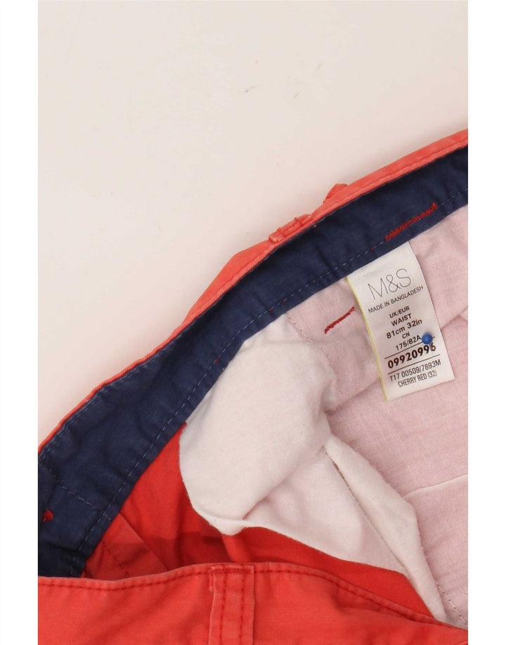Marks & Spencer Herre Cargo Shorts W32 Medium Rød Bomuld