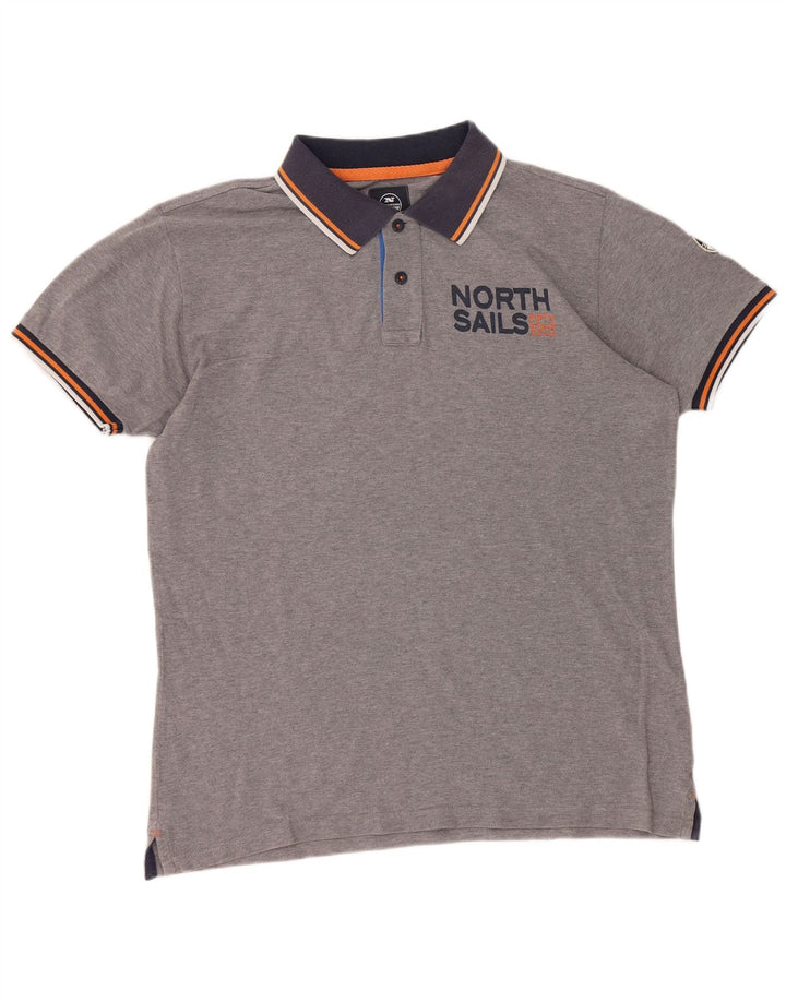 North Sails Herre Grafisk Polo Shirt XL Grå Bomuld