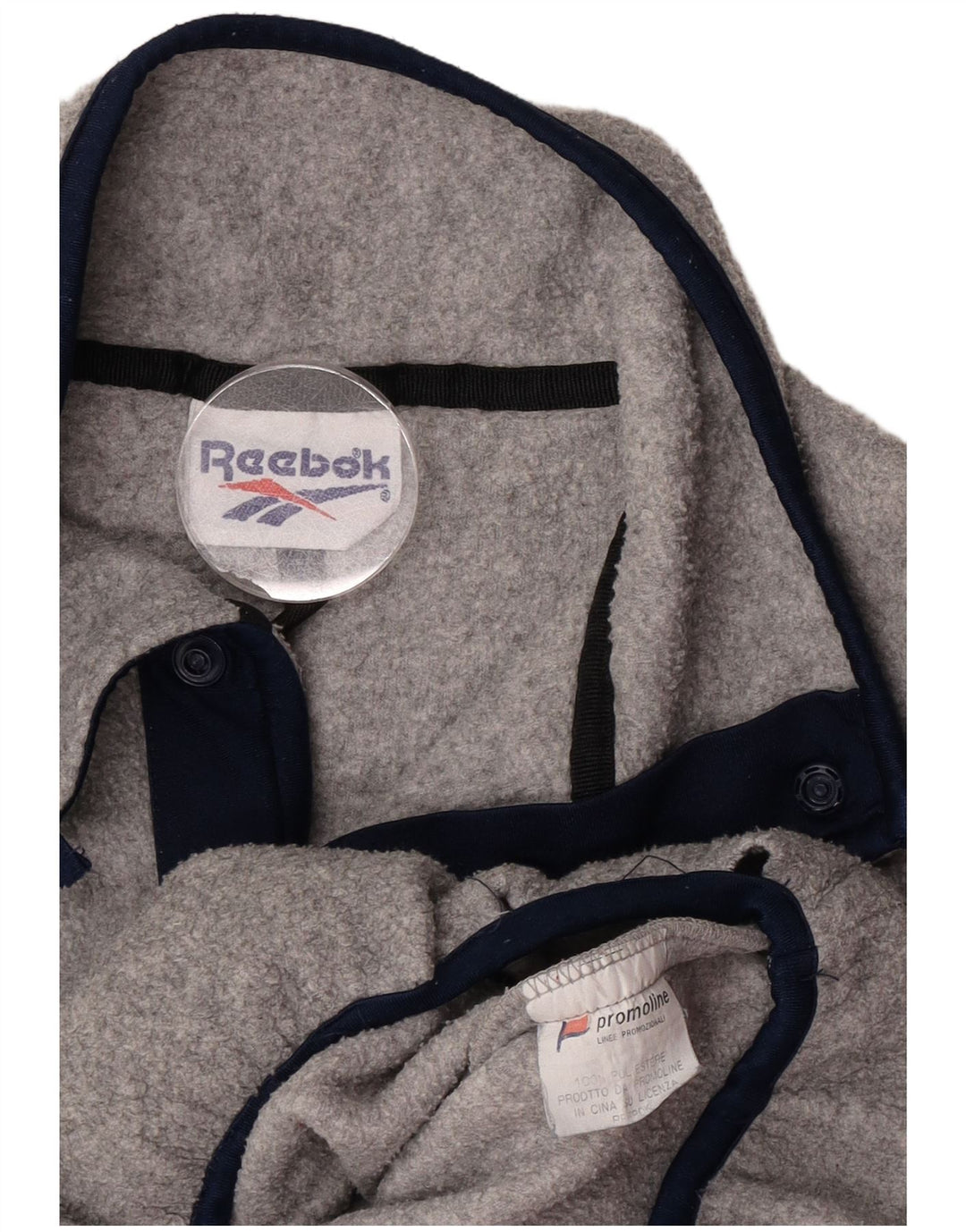 Reebok Herre Button Neck Fleece Jumper XL Grå Polyester