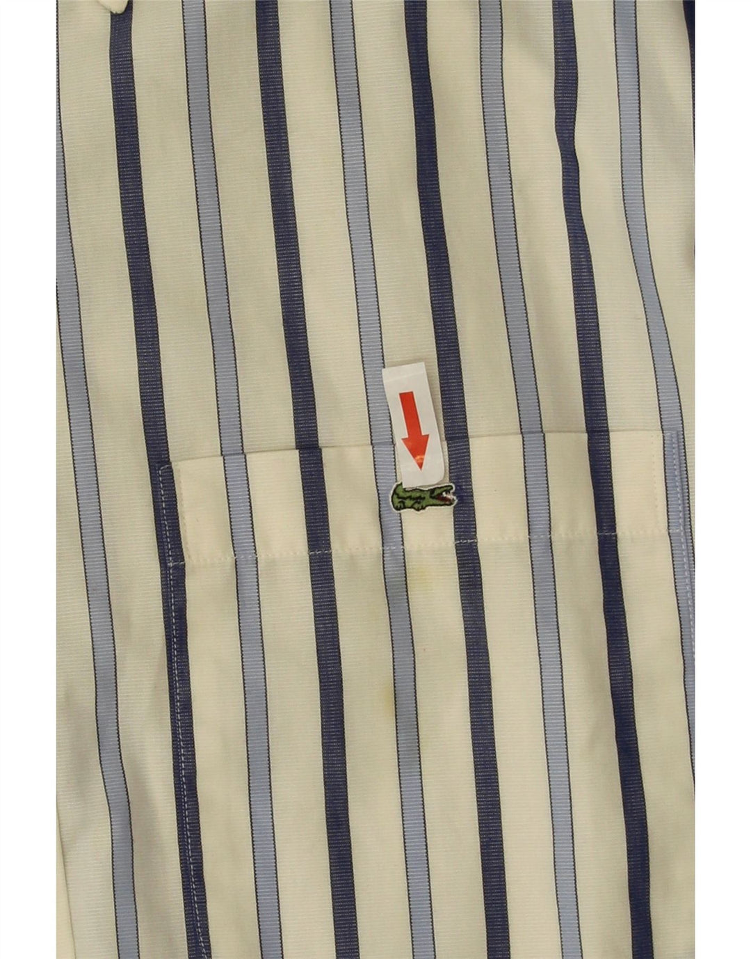 Lacoste Herreskjorte str. 42 Stor hvidstribet bomuld