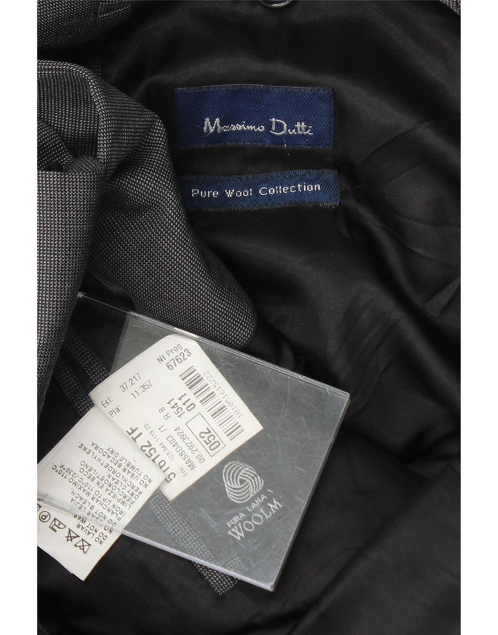 MASSIMO DUTTI Mens 3 Button Blazer Jacket EU 52 XL Grey Wool Vintage Massimo Dutti and Second-Hand Massimo Dutti from Messina Hembry 