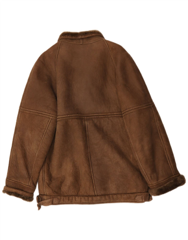 Vintage Herre Shearling Jacket IT 50 Large Brown