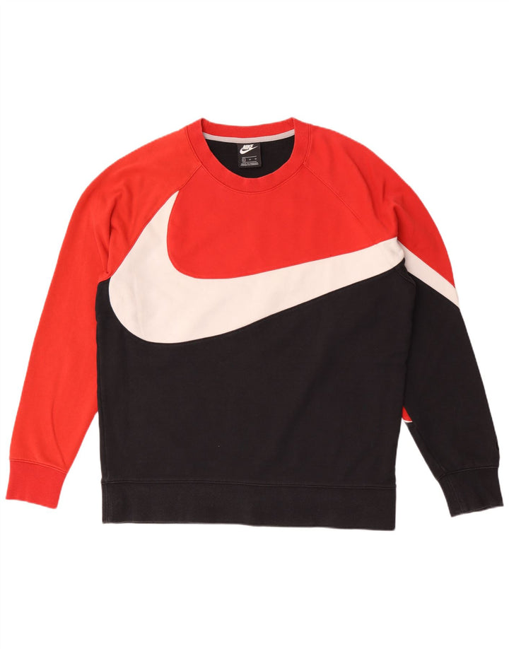Nike grafisk sweatshirt til mænd XL Rød Colourblock Bomuld