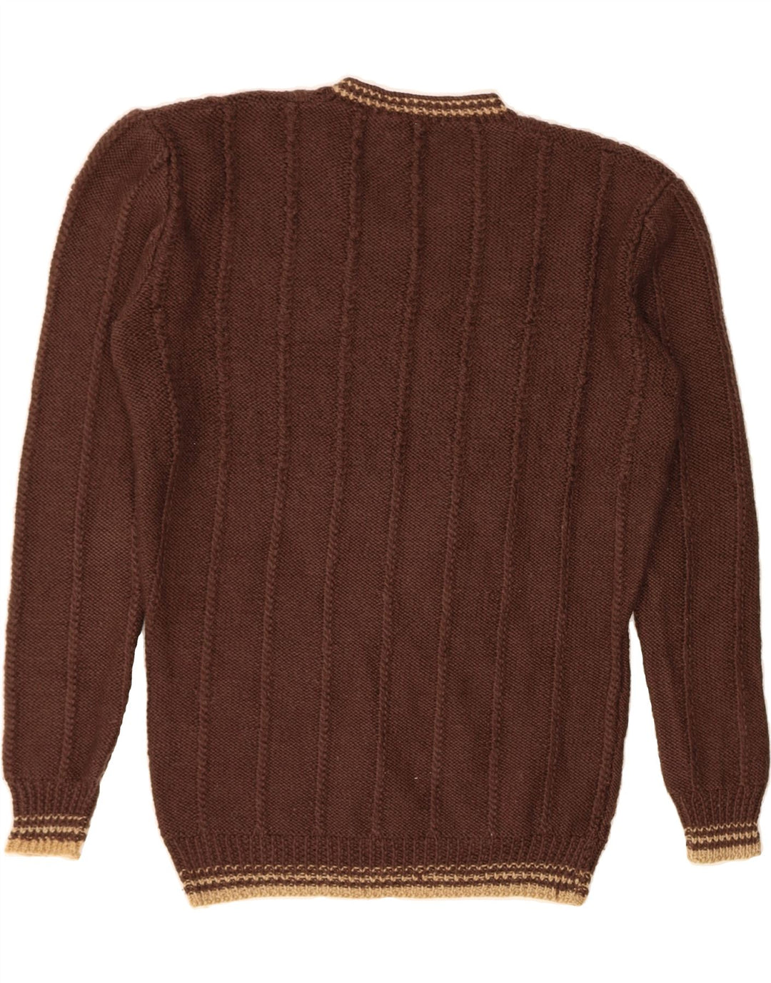 VINTAGE Herre V-hals sweater Medium Brun