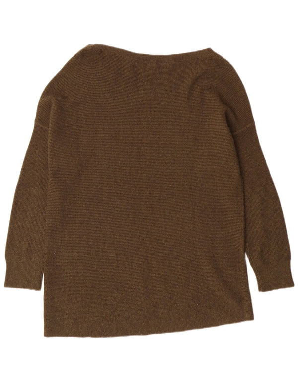 J. Crew Dame Boat Neck Jumper Sweater UK 10 Small Khaki Wool