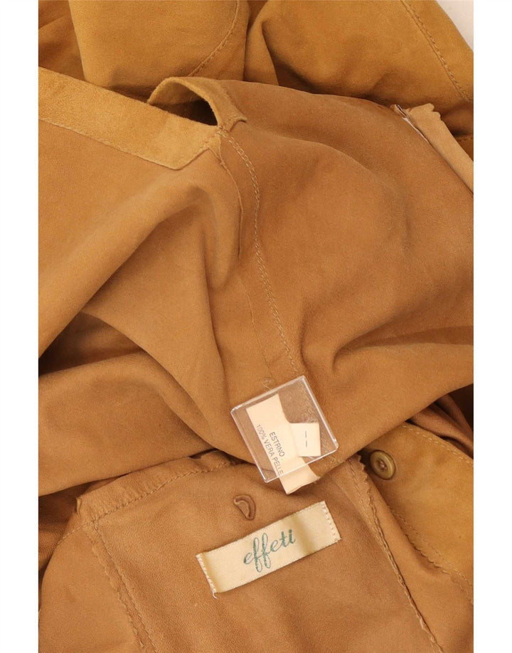 Efffeti Dame Ruskindsjakke IT 48 XL Beige Læder