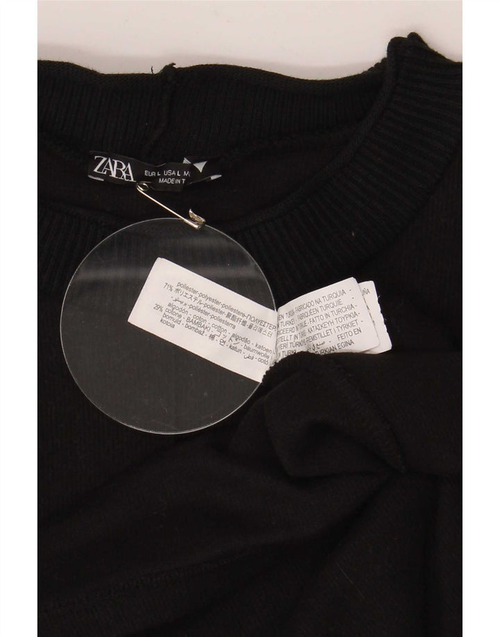 Zara Womens Shift Dress UK 16 Large Black Polyester