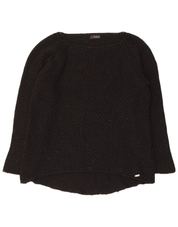Guess Dame Boat Neck Jumper Sweater UK 12 Medium Black