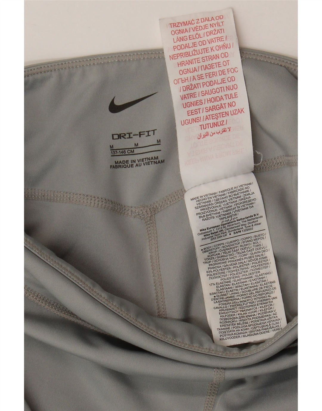 NIKE Pige Dri Fit Leggings 10-11 år Medium Grey Colourblock Polyester