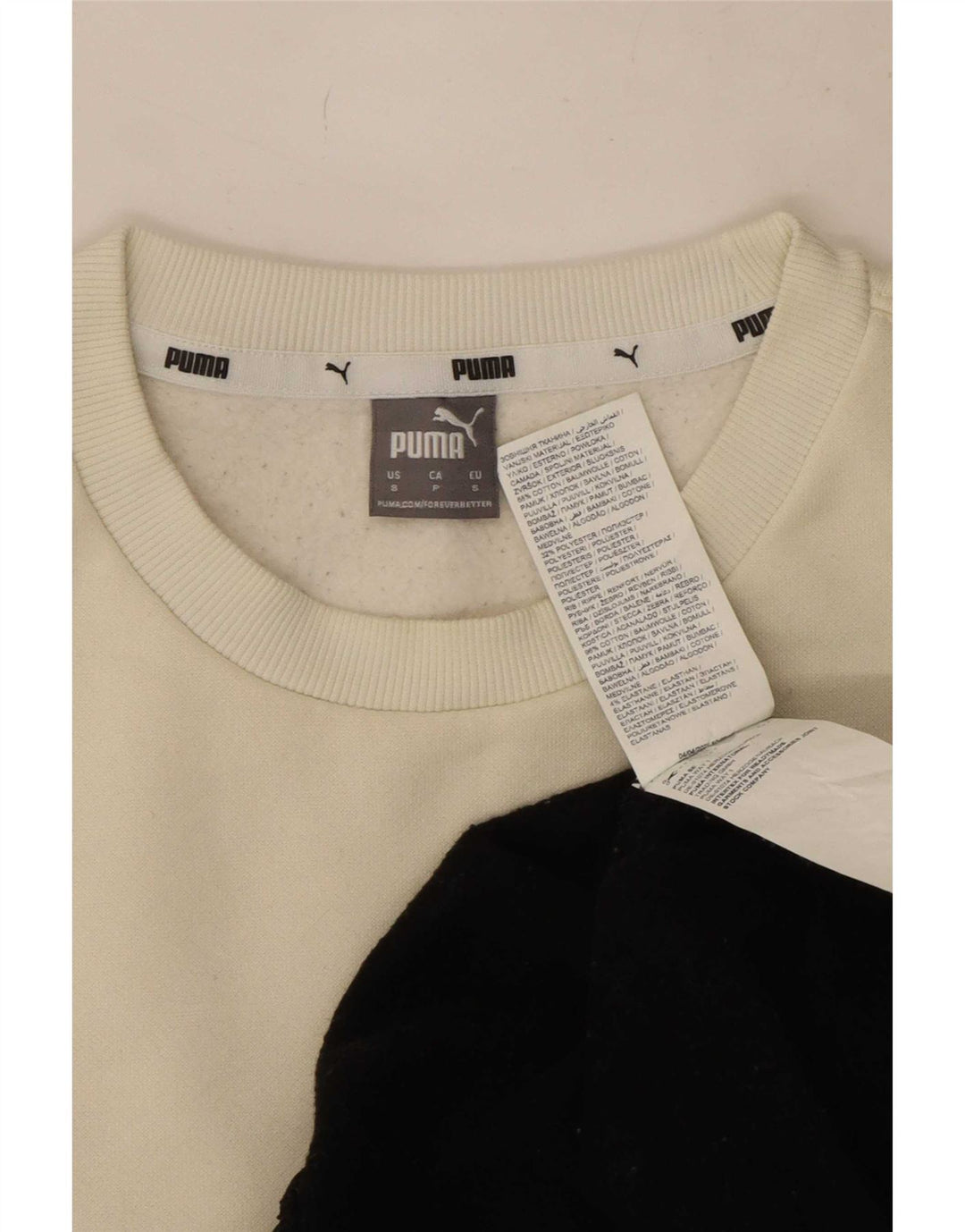 Puma Herre Grafisk Sweatshirt Jumper Lille Sort Colourblock Bomuld