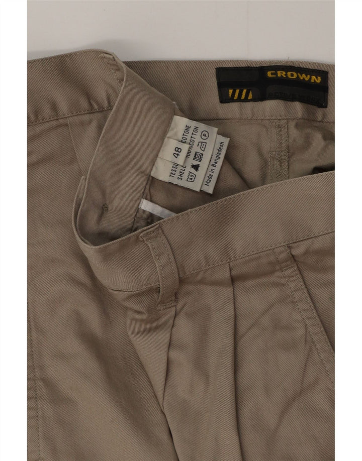 CROWN Herre Pegged Chino Shorts IT 48 Medium W32 Beige Bomuld