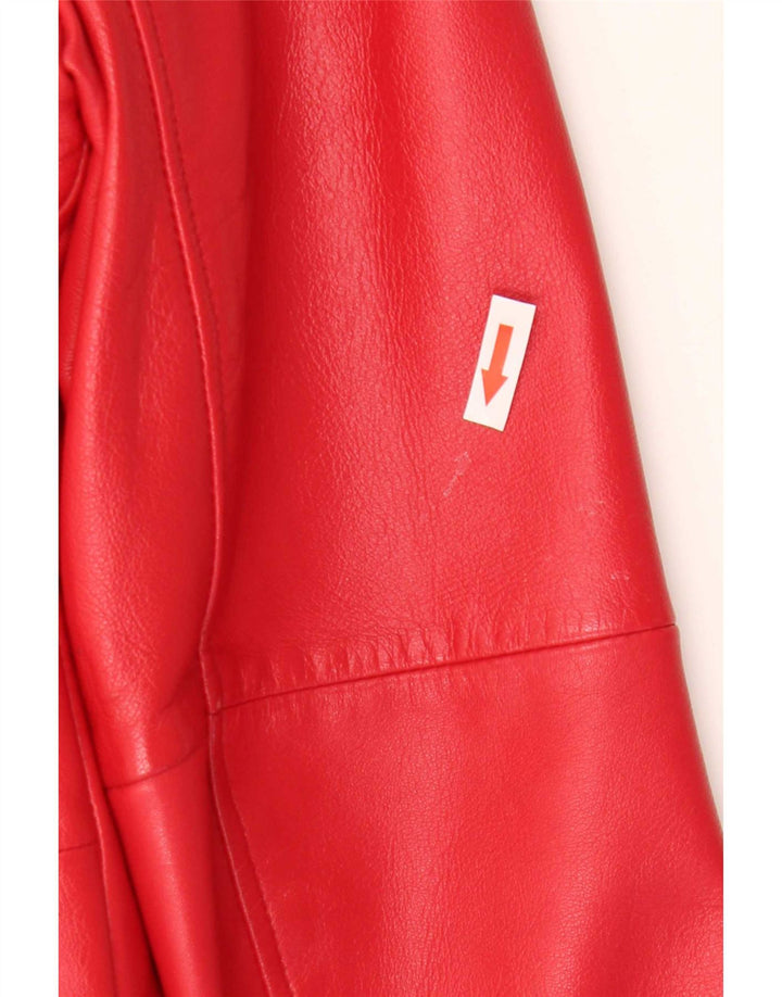 Gerry Weber Dame Læderjakke UK 12 Medium Rødt Læder