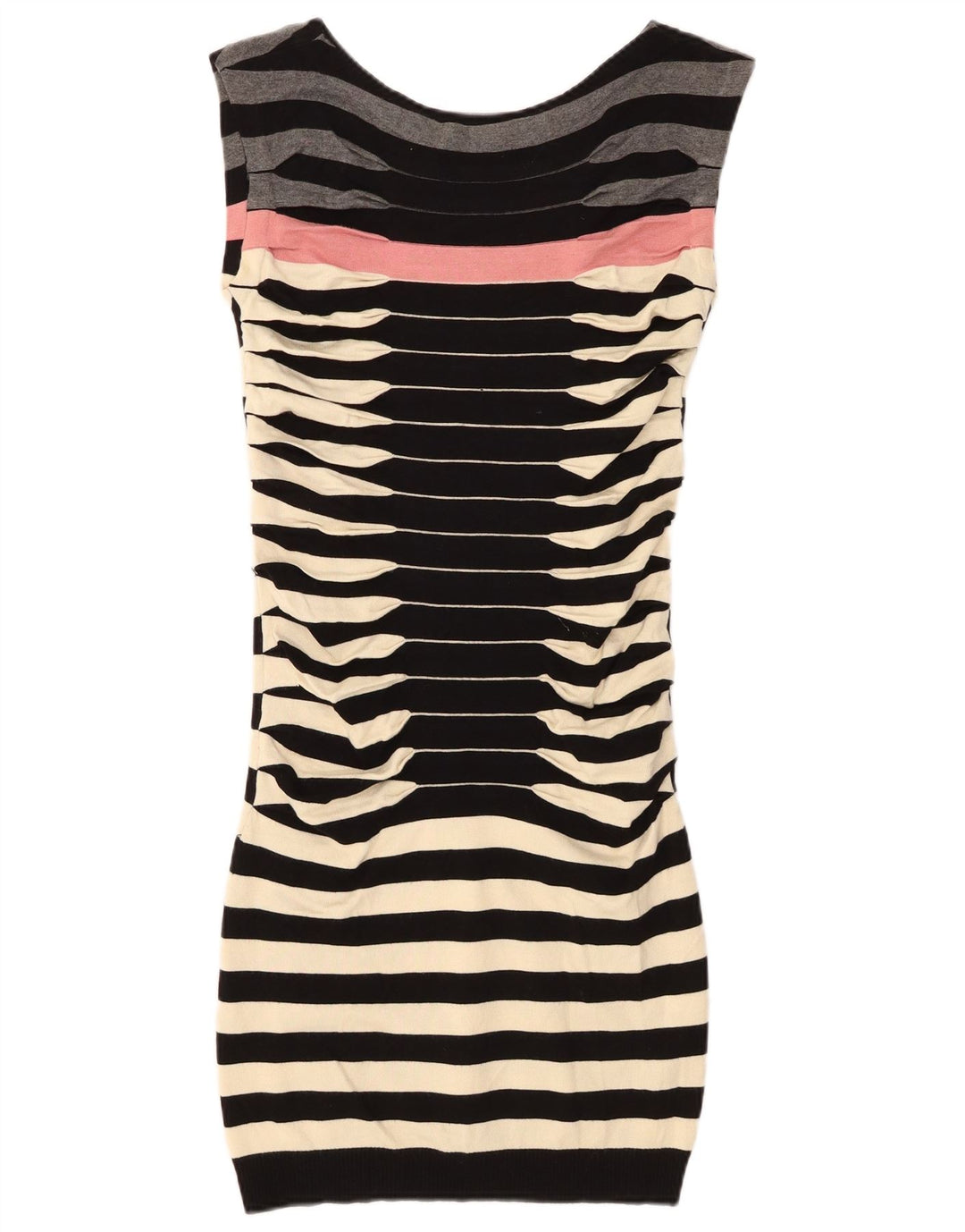 Ted Baker Dame Ærmeløs Bodycon Kjole Størrelse 2 Lille Sort Stribet