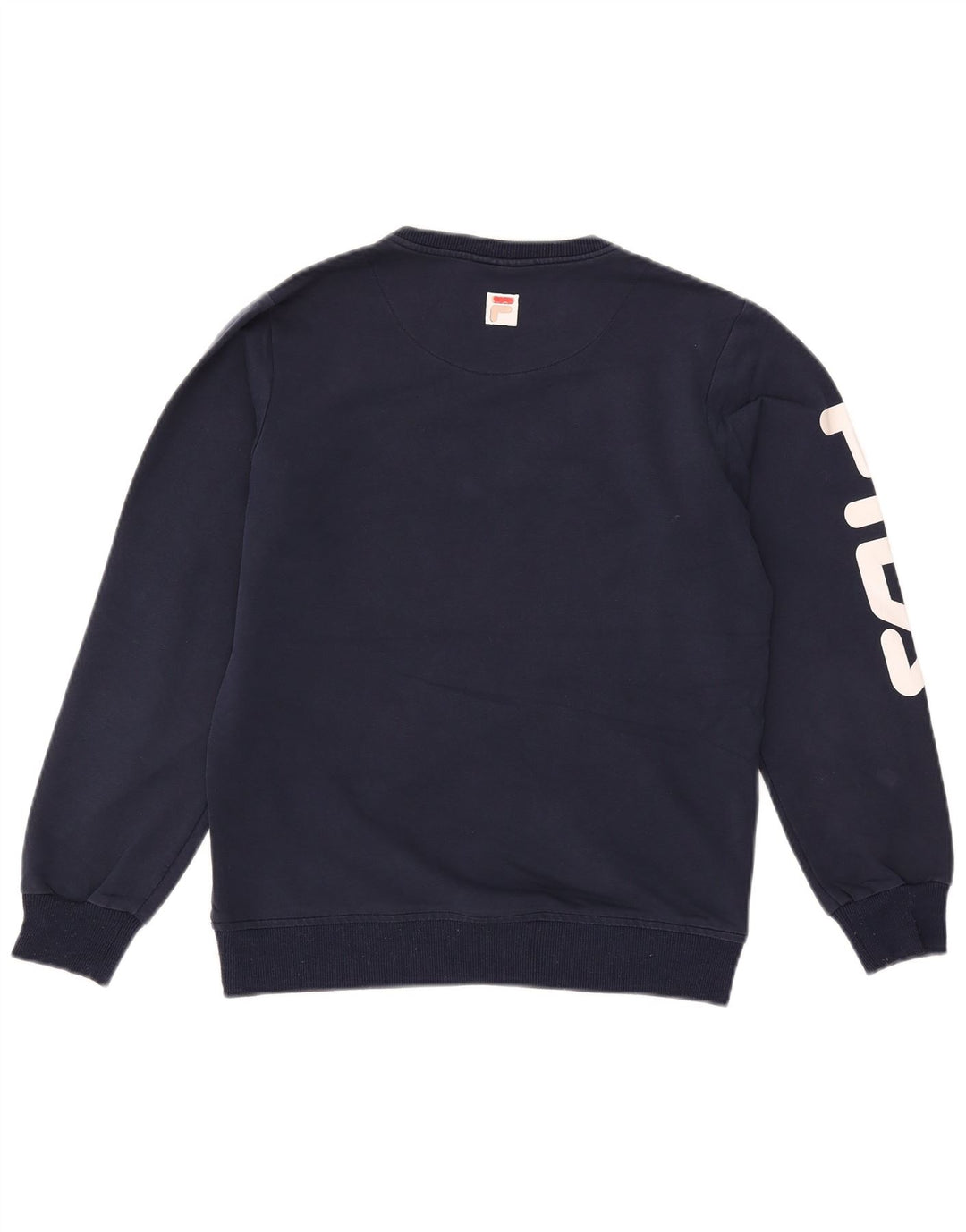 Fila Dame Grafisk Sweatshirt Jumper UK 16 Large Navy Blue Polyester
